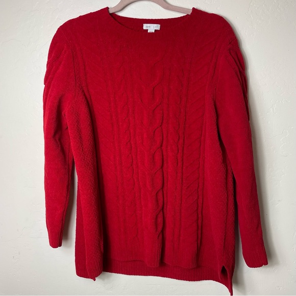 J Jill Chenille Cable Knit Sweater Womens Medium Pullover Soft Cozy - Picture 1 of 4